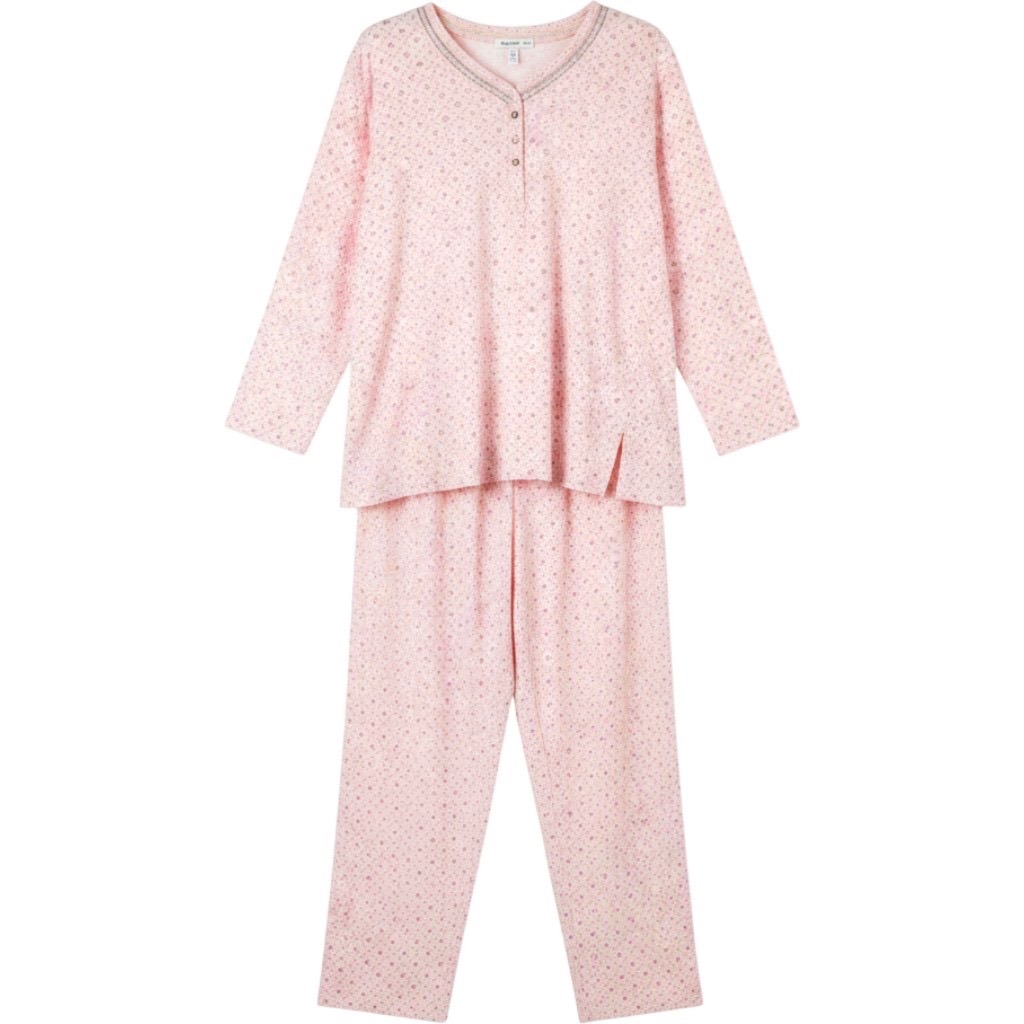 Liz Claiborne Womens Pink Lace Trim Pajama Set Long Sleeve Pants Xl 18/20